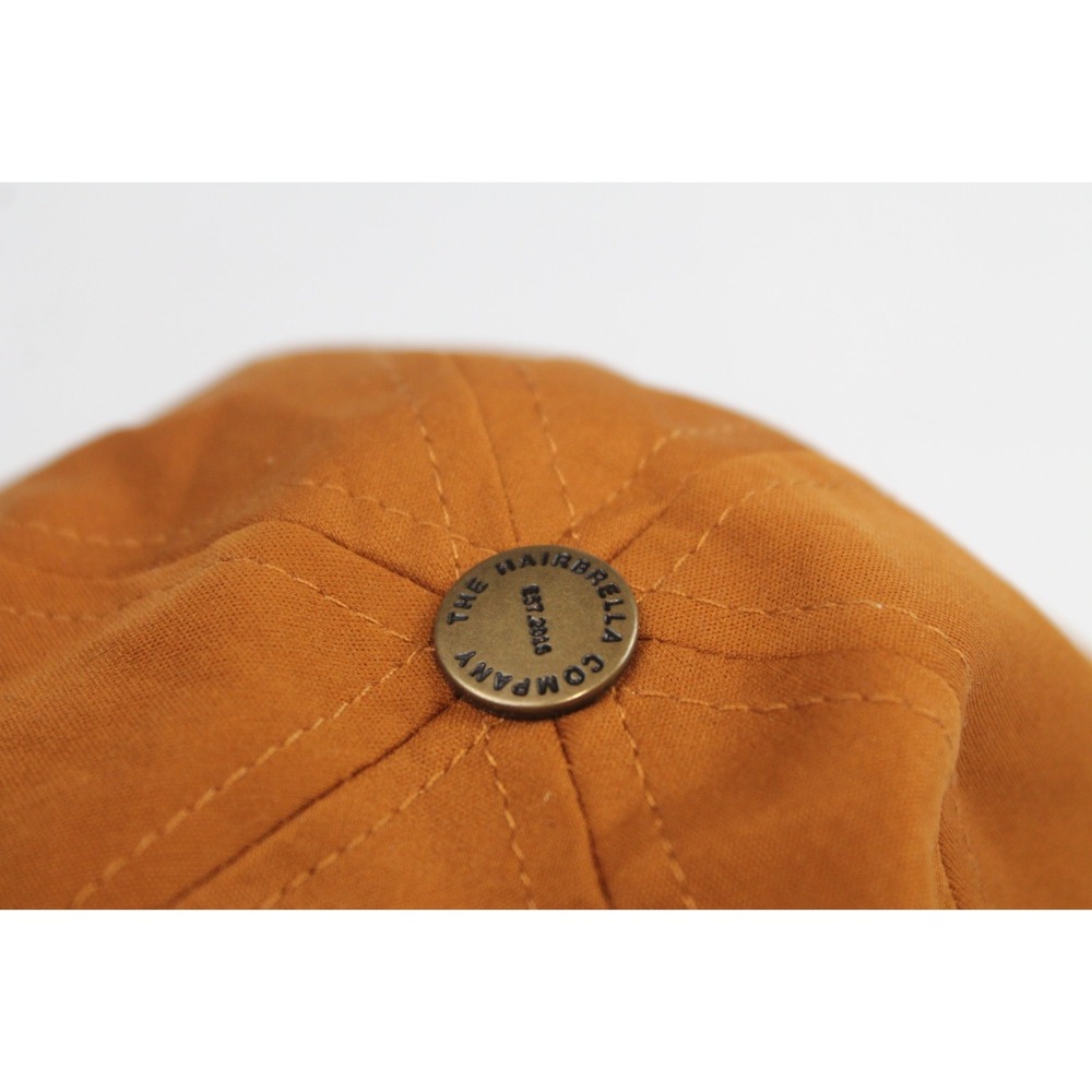 Hairbrella Classic Size, Brown With Gold Satin Lining Rain Hat Sleepcap No Brim - Picture 3 of 6